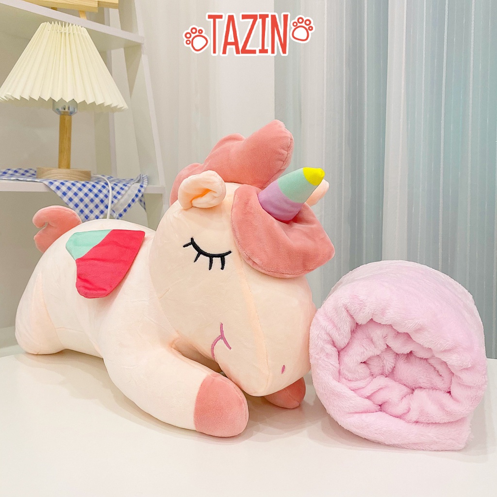 Gối Chăn Unicorn Nằm Dễ Thương Cao Cấp Tazin