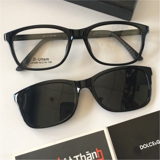 Kính cận màu bầu nữ 2 in 1 korea kính râm cận