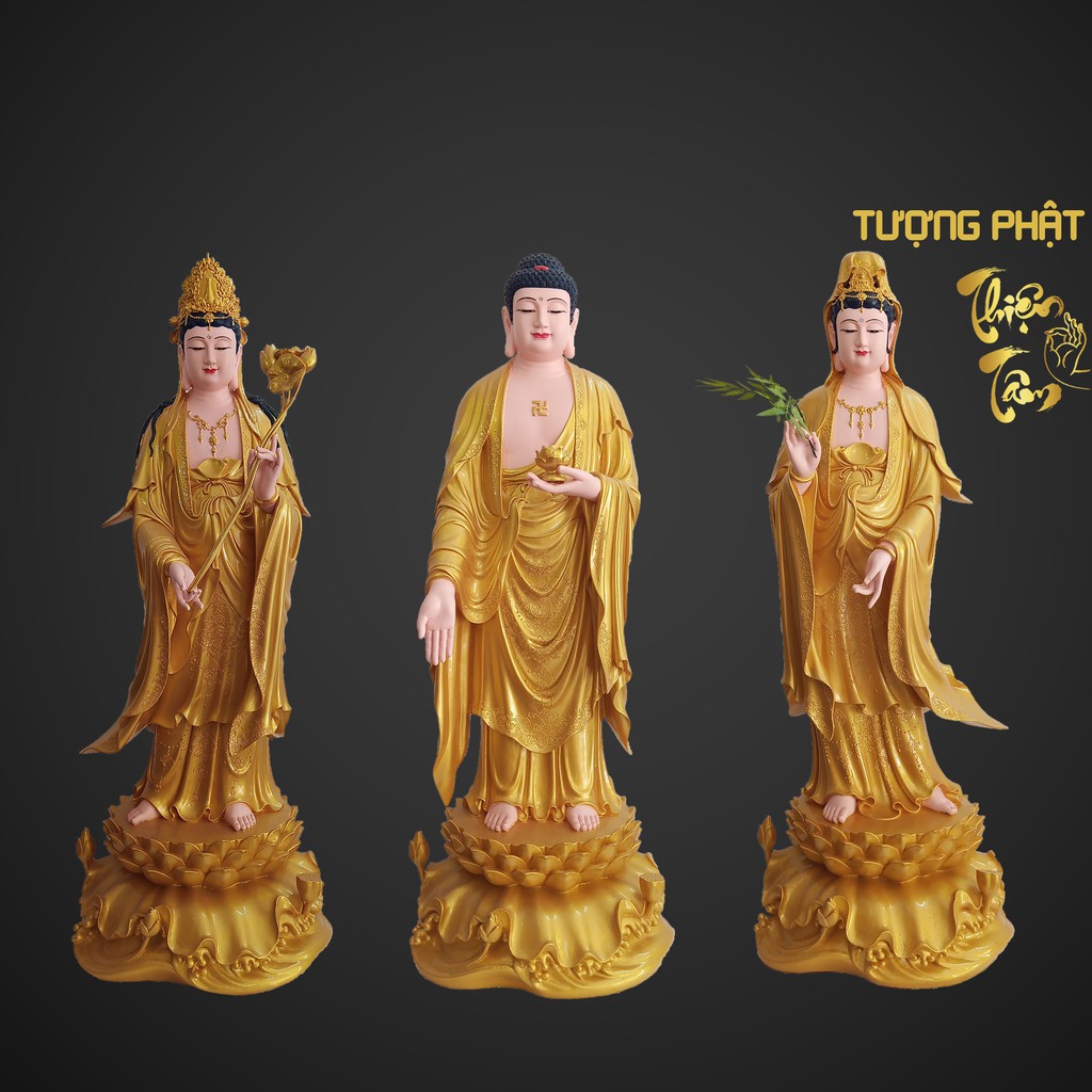 Tượng Đại Thế Chí Bồ Tát cao 90cm – Đứng – Giác Vàng  010VD-DTC