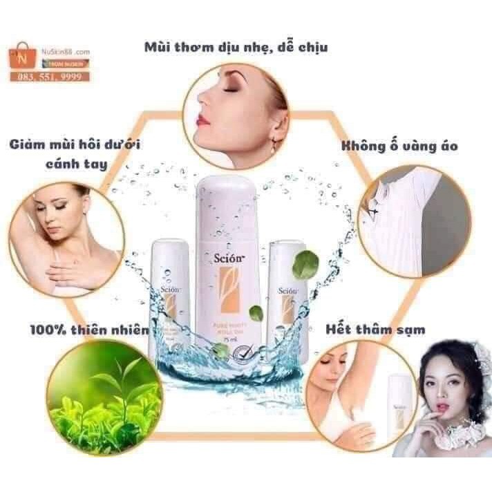 [Chính Hãng] Lăn Khử Mùi Scion Pure White Roll On 100% dứt điểm hôi nách 75ml | BigBuy360 - bigbuy360.vn
