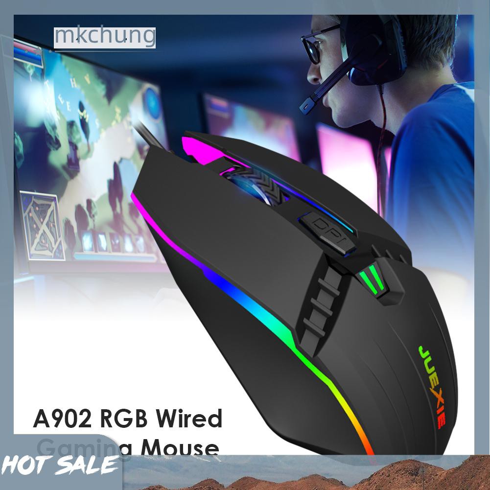 Chuột Gaming A902 Rgb 7 Màu Có Dây Cho Pc