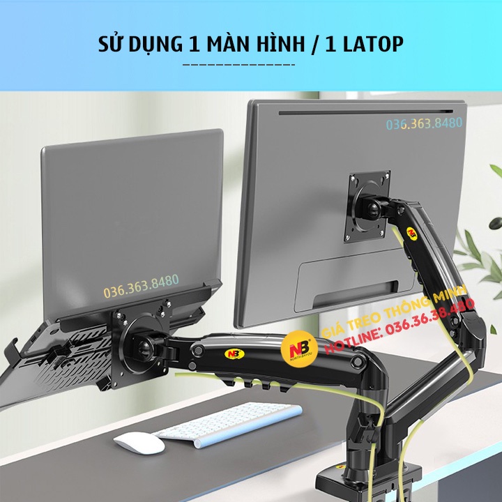 NB F160 + NB FP2 / ErgoTek EZ4 / Giá Đỡ , Kẹp Latop - Máy Tính Bảng 10 - 17 Inch / Giá Treo Màn Hình 17 - 27 Inch