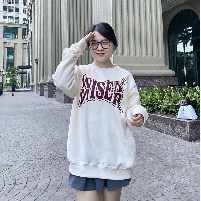 Áo sweater WISEN MISER áo nỉ dài tay unisex form rộng