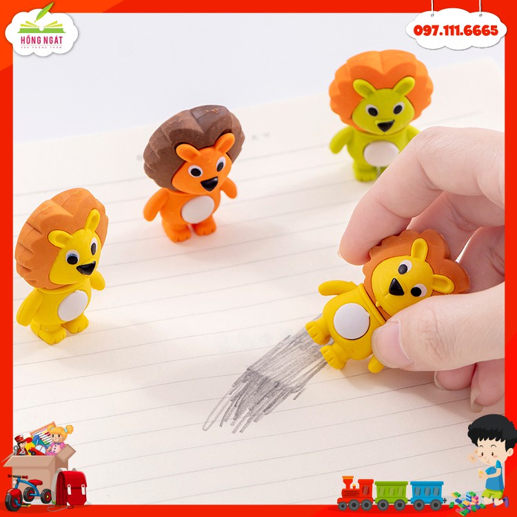 Tẩy bút chì hình sư tử đồ dùng học tập làm quà tặng học sinh