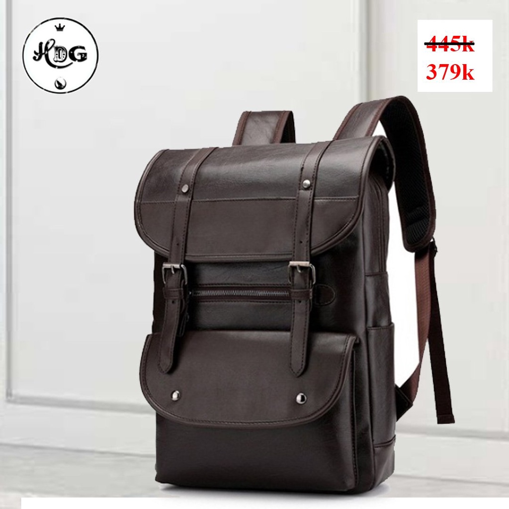 Balo Da Nâu HDG Phong Cách Hàn Quốc, Bảo Hành 12 Tháng