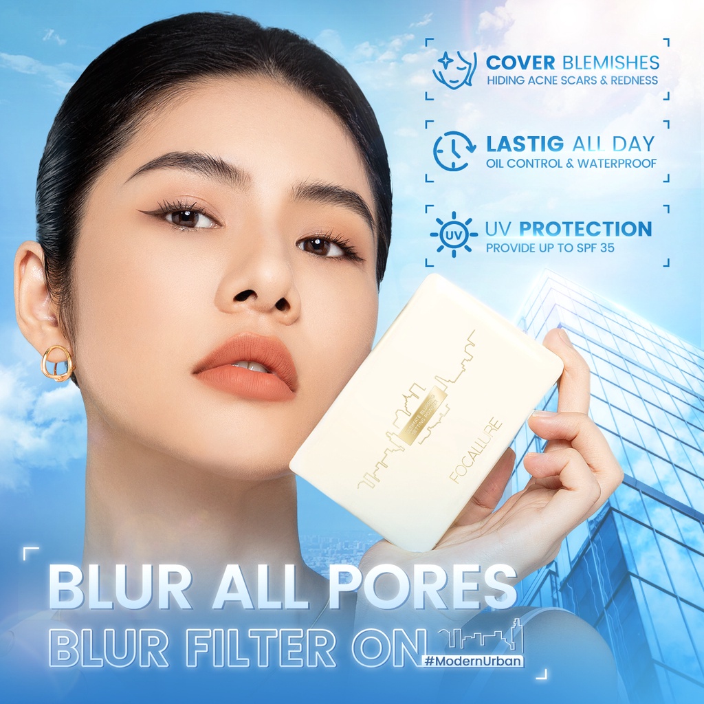 Phấn Nén FOCALLURE Chống Thấm Nước Kiềm Dầu Có Thể Sử Dụng Khô Và Ướt