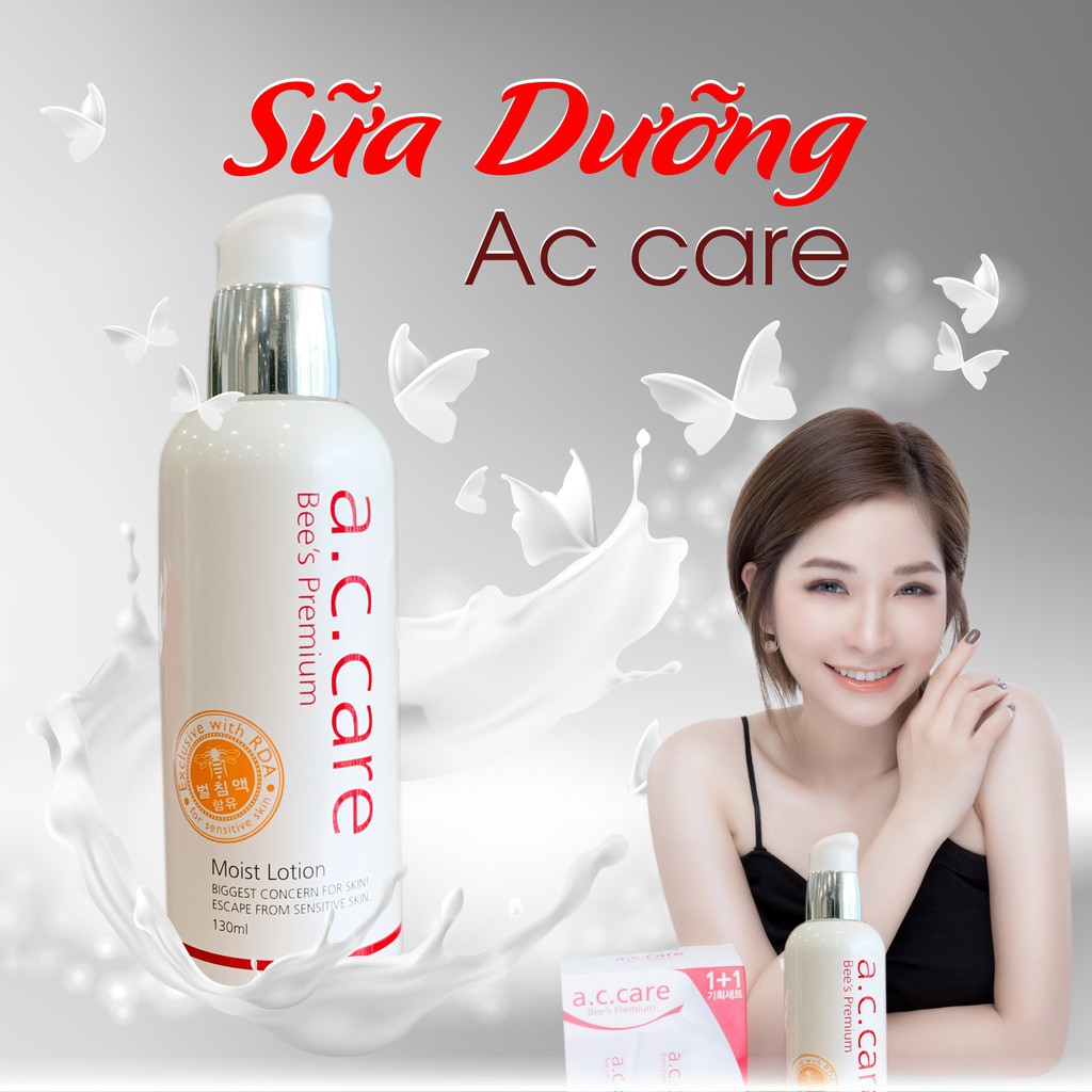 Sữa dưỡng làm dịu da, phục hồi và tái sinh làn da từ nọc ong AC Care Bee's Premium Moist Lotion 130ml