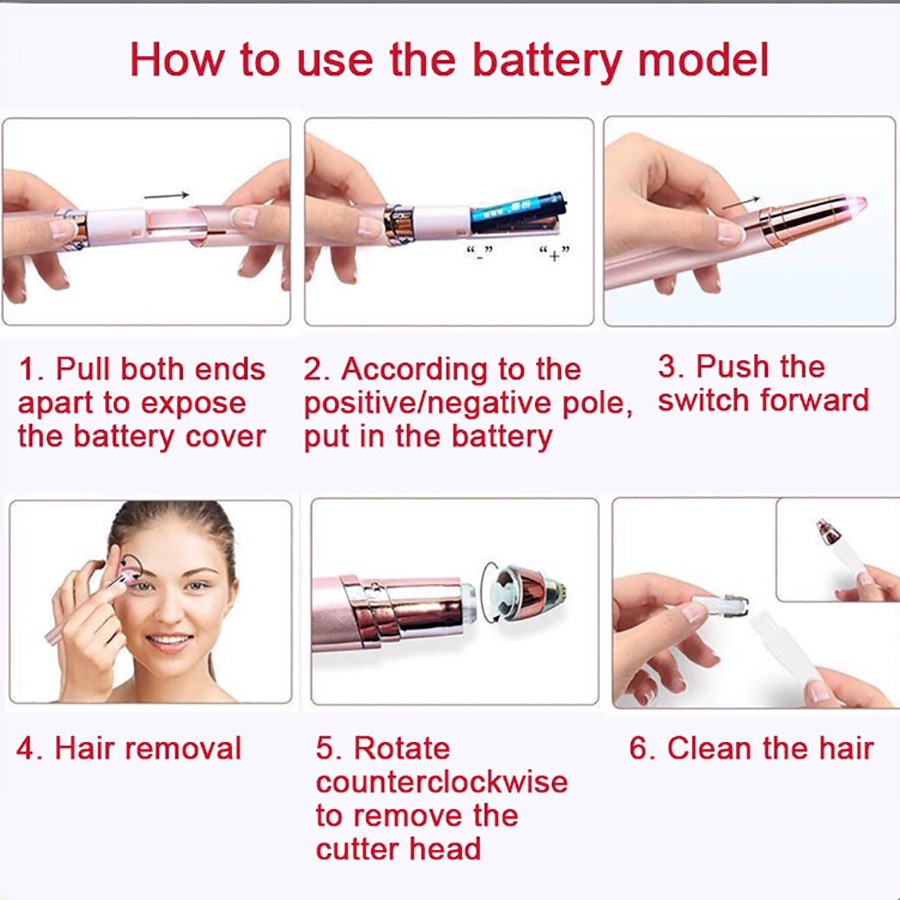 Bút tỉa lông mày-Máy tỉa lông mày làm đẹp cho chị em, sạc điện với lưỡi cạo 360 đa năng tạo kiểu chân mày A2 theo ý muốn