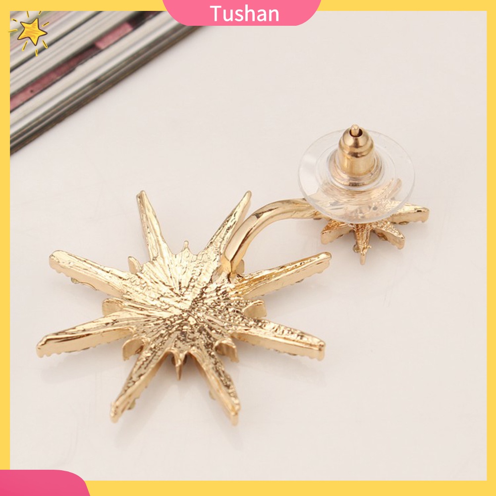 Hoa tai hình bông tuyết đính đá thời trang sang trọng cho nữ