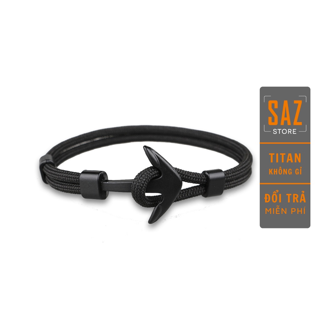 Vòng Tay Nam Mỏ Neo Unisex Dành Cho Nam Nữ Thời Trang Saz Store Màu Đen Chất Liệu - Vòng tay mỏ neo