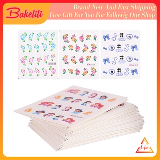 [Bakelili]Set 50 tờ nhãn dán 3D trang trí móng tay nghệ thuật độc đáo
