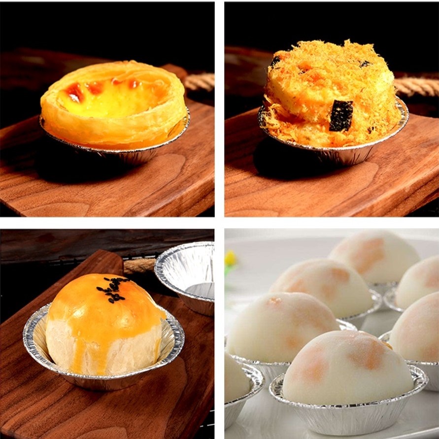 Khuôn Giấy Bạc Nướng Bánh Sét 100-250 Cái Chén Bạc Nhôm Nướng Bánh Tart Trứng, Bánh Cupcake, Nướng Hàu Tiện Dụng