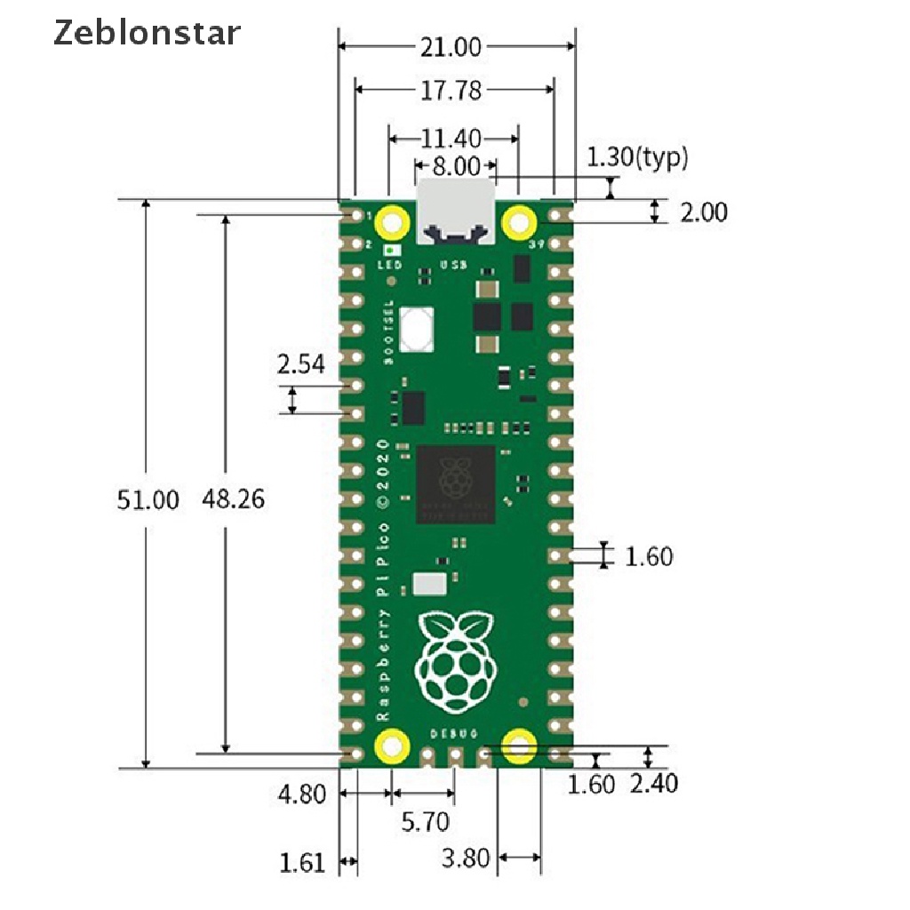 Bảng Mạch Điện Đôi RP2040 Hiệu Raspberry Pi Pico