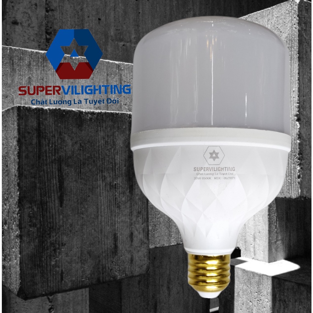 BULD TRỤ nhựa SuperVilighting, MS BULD-DIA, CS: 20-30W,AC 220V,trang trí, lấy sáng phòng khách, bếp. Bảo hành 24 tháng