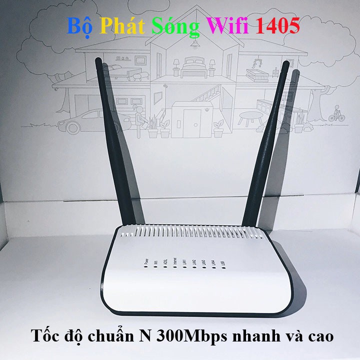 Bộ phát sóng Wifi VNPT 2 râu STAV-1404, 1405 AMR tốc độ Wi-Fi chuẩn N 300Mbps , Tốc độ Cao, Nhanh - Bảo hành 12 Tháng | BigBuy360 - bigbuy360.vn