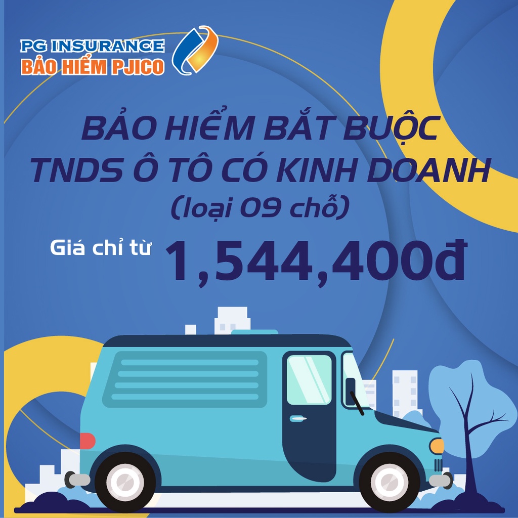 Toàn Quốc [E-voucher] PJICO - Bảo hiểm TNDS bắt buộc xe ô tô có kinh doanh - Loại 9 chỗ ngồi