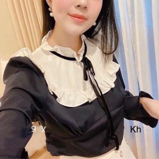 Sơ mi lụa cổ bèo tiểu thư