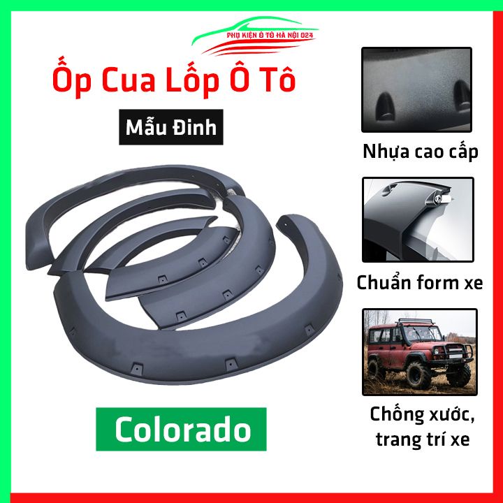Bộ ốp cua lốp xe ô tô Colorado 2018-2022 mẫu đinh trang trí bảo vệ lốp xe