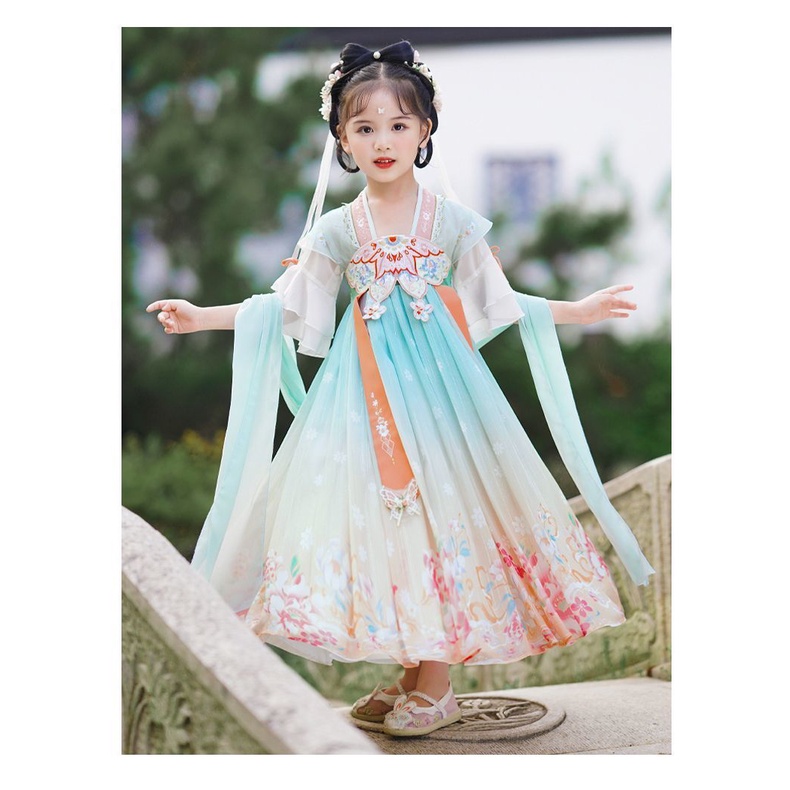 Đầm Hán Phục Phong Cách Trung Hoa Xinh Xắn Cho Bé Gái