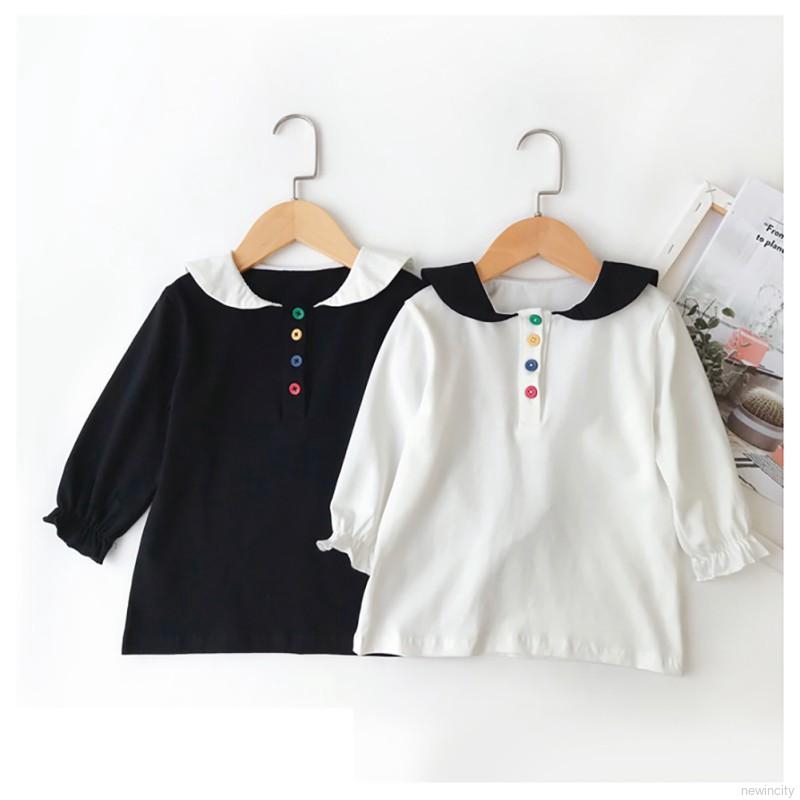 Đầm tay dài hoạ tiết hoạt hình phong cách Hàn Quốc cho bé gái