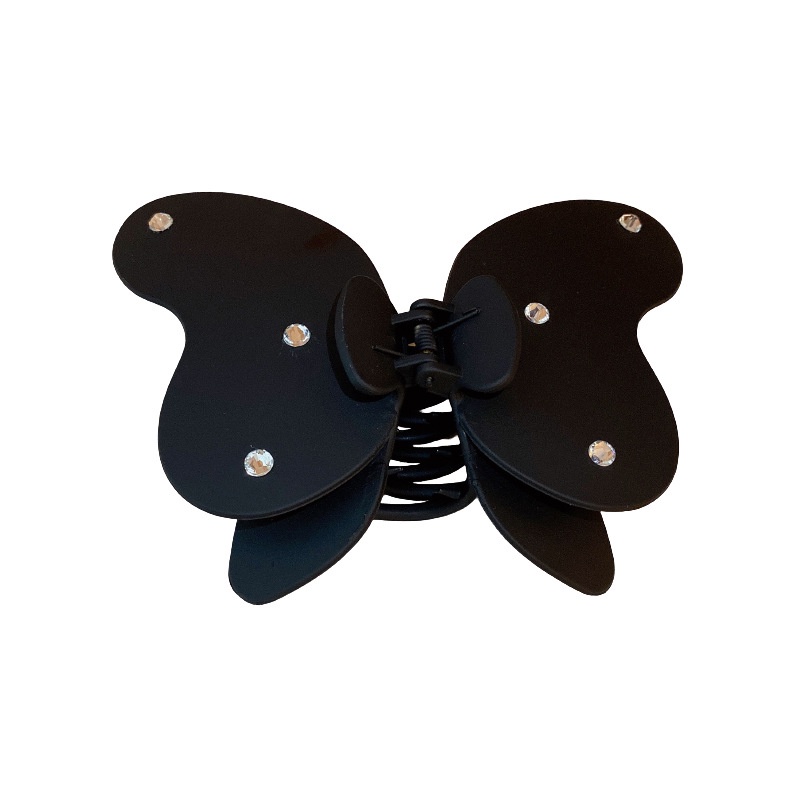 Kẹp Tóc Cá Mập Đính Kim Cương Đen Lớn Phong Cách Hàn Quốc