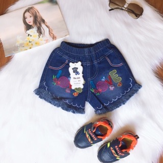 Quần short jean bé gái