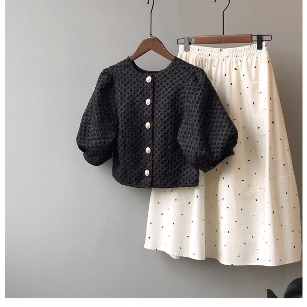 SUXI Áo kiểu cardigan tay ngắn dáng lửng phong cách retro thời trang mùa hè xinh xắn dành cho nữ