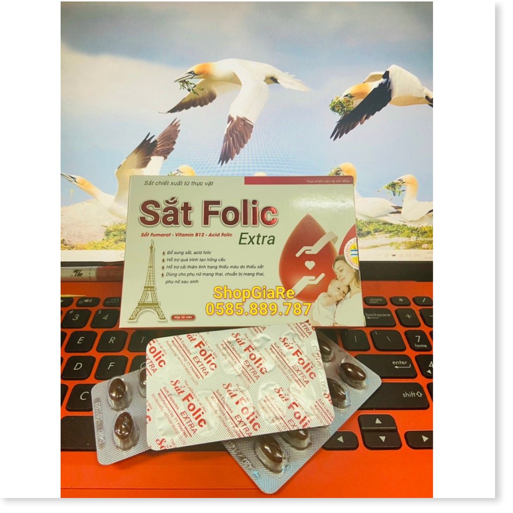 Sắt Folic Extra bổ sung sắt và acid folic, giảm thiếu máu do thiếu sắt, hỗ trợ quá trình tạo máu