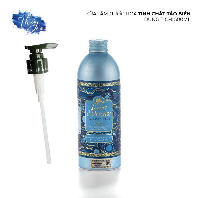 [ HÀNG CHÍNH HÃNG KÈM VÒI ] Sữa Tắm Xích Ý Nước Hoa Tesori d'Oriente Tinh Chất Tảo Biển - Thalasso Therapy 500ml