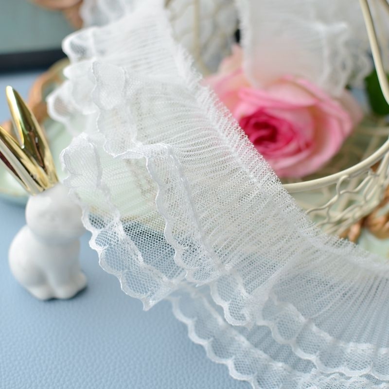 Dây Ren Hai Lớp 7cm * 1m Tự Làm Rèm Cửa Tiện Dụng Mate