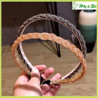 Băng đô pha lê xoắn, bờm tóc đính kết hạt cườm siêu lấp lánh, băng đô cài tóc cho chị em siêu kute
