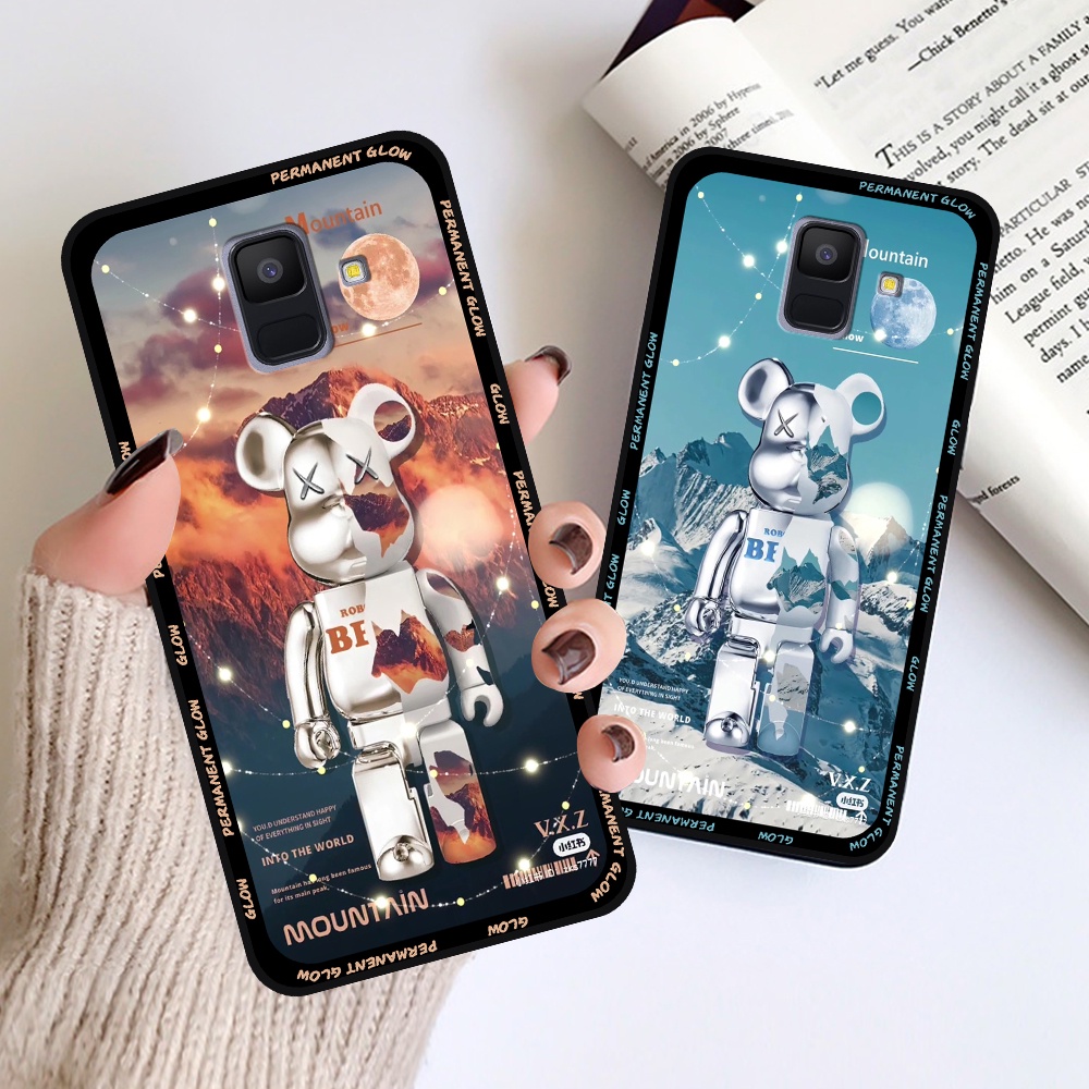 Ốp lưng Samsung A6 2018 / A6 Plus in hình họa tiết Mountain, Be@rbrick dễ thương (T13 - T18)