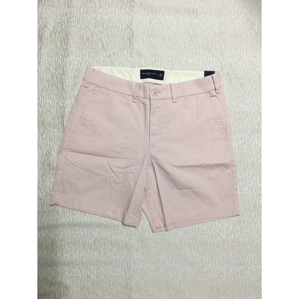 Quần short nam hiệu Abercrombie&Fitch bằng cotton màu hồng phấn size 28 30 hàng xách tay mỹ