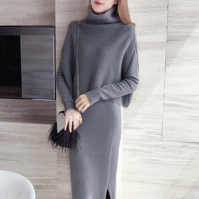 Set váy len cực xinh cổ lọ siêu ấm