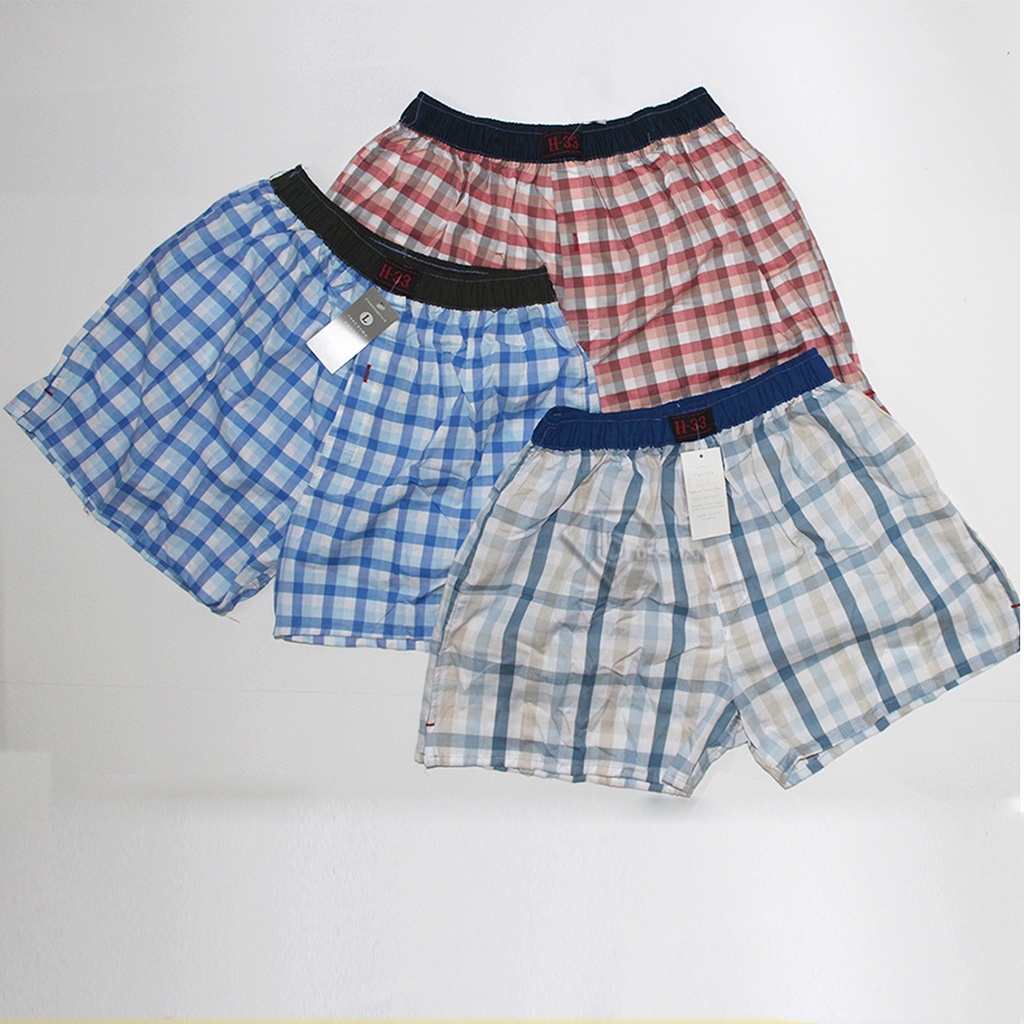 Quần Đùi Boxer Nam H33 sọc Caro Nhiều màu - Quần Ngủ Nam - Mặc nhà