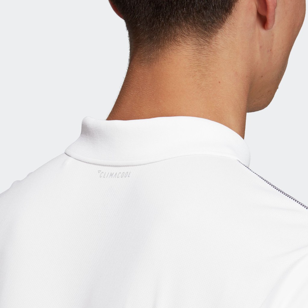 Áo Tennis Polo Adidas nam 3 sọc chính hãng Authentic - Trắng