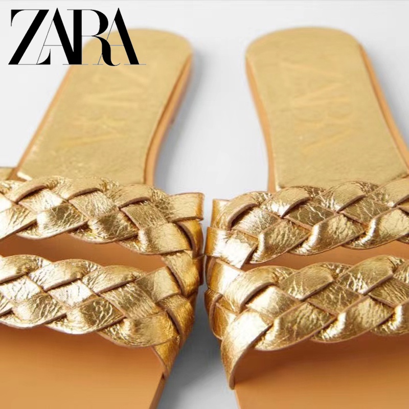 Zara Dép Đế Bệt Mũi Vuông Thời Trang Mùa Hè Dành Cho Nữ