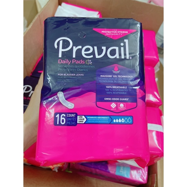 Băng vệ sinh ban đêm nội địa Mỹ Prevail 16 miếng - size 4