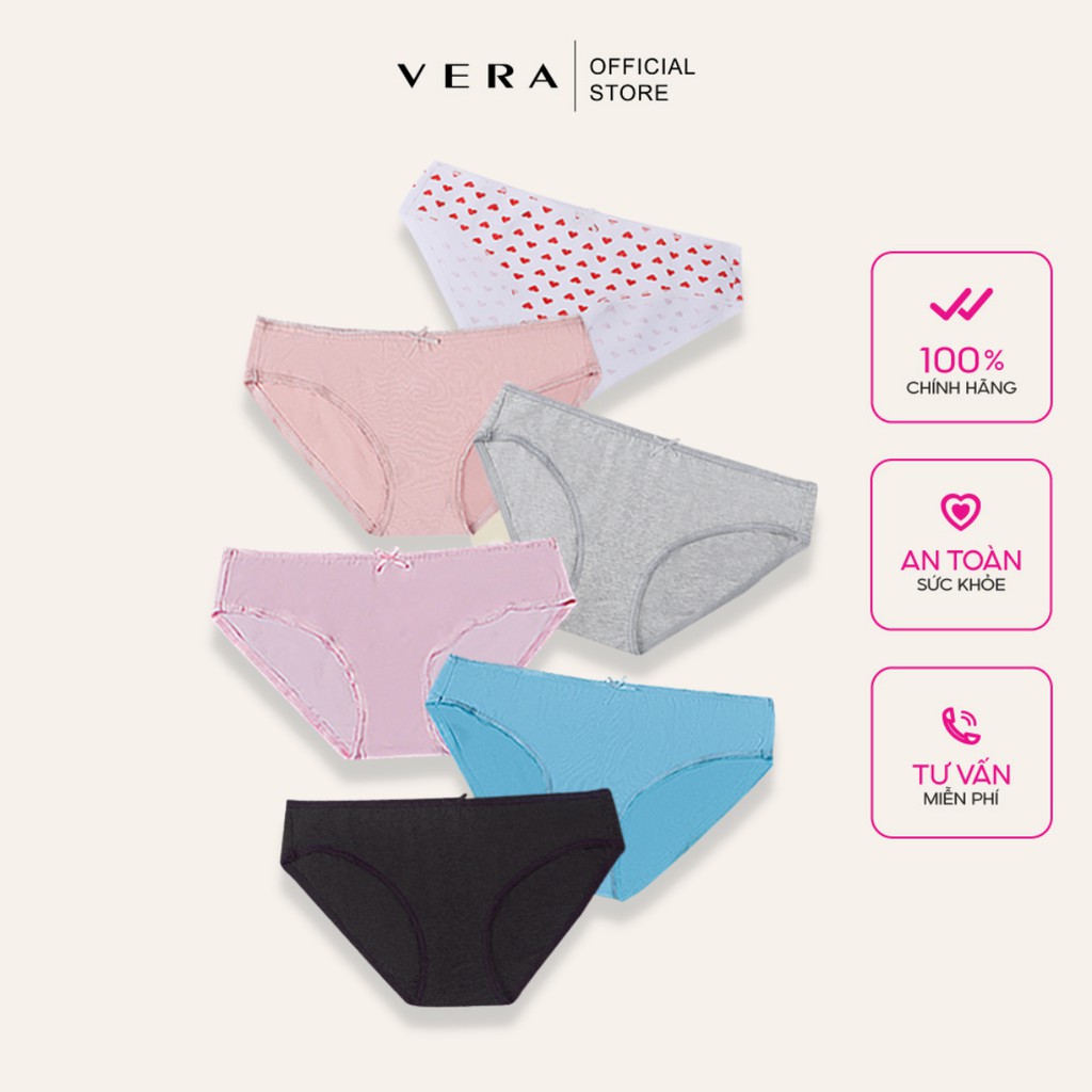 Combo 10 quần lót nữ cotton lưng vừa Vera