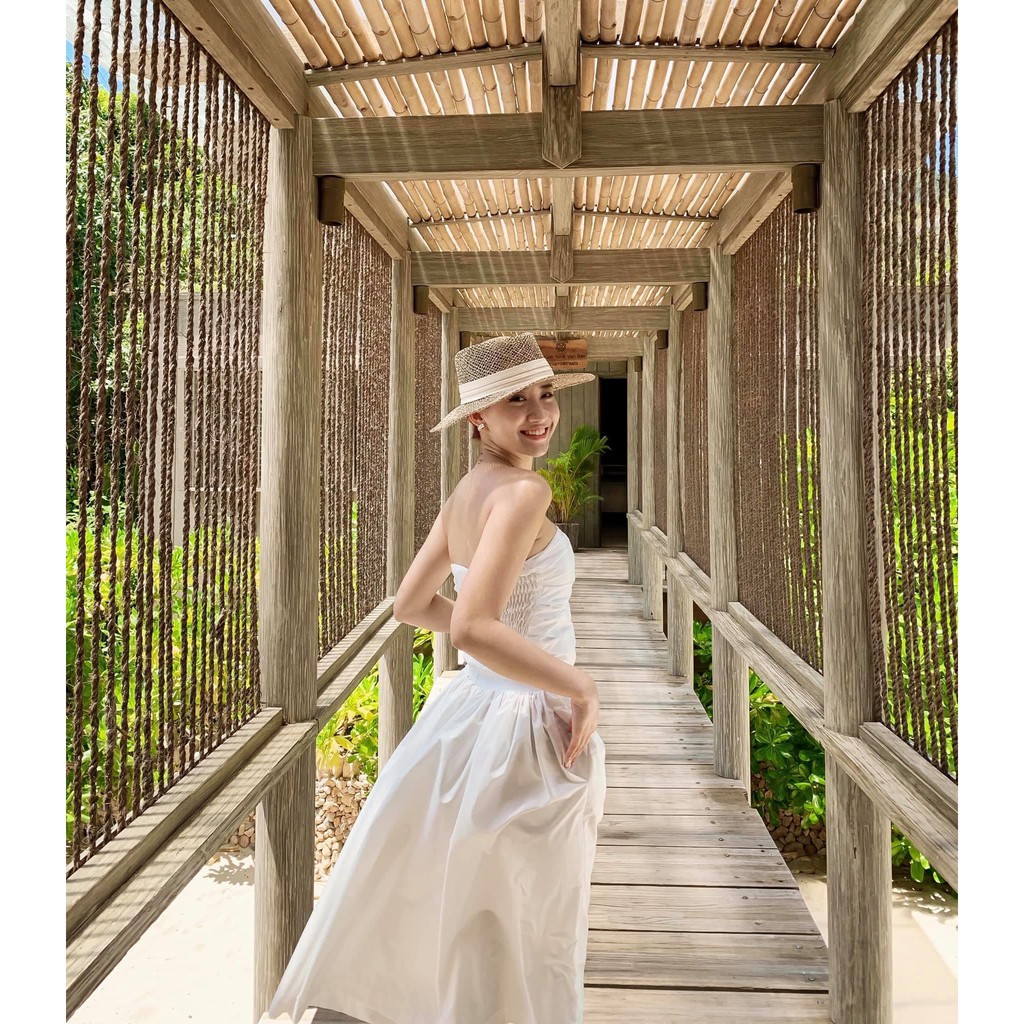 (HÌNH THẬT) Đầm Maxi Cúp Ngực Tùng Xoè VIVU (TRẮNG) | BigBuy360 - bigbuy360.vn