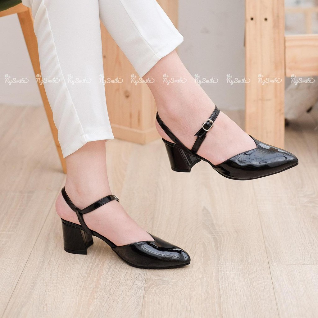 Giày cao gót bít mũi khóa 5cm  FLASH SALE   - THE NYSMILE - Gót vuông công sở - BITA