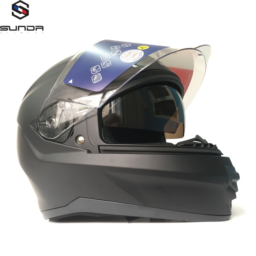 Mũ bảo hiểm trùm đầu fullface 2 kính SUNDA 823 - bảo vệ mắt tối ưu khỏi tia UV