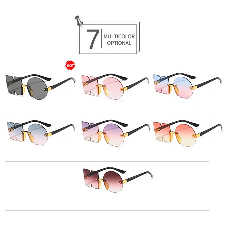 Ptq Kính Râm Không Viền Màu Sắc Gradient Cá Tính Dự Tiệc Cho Bé
