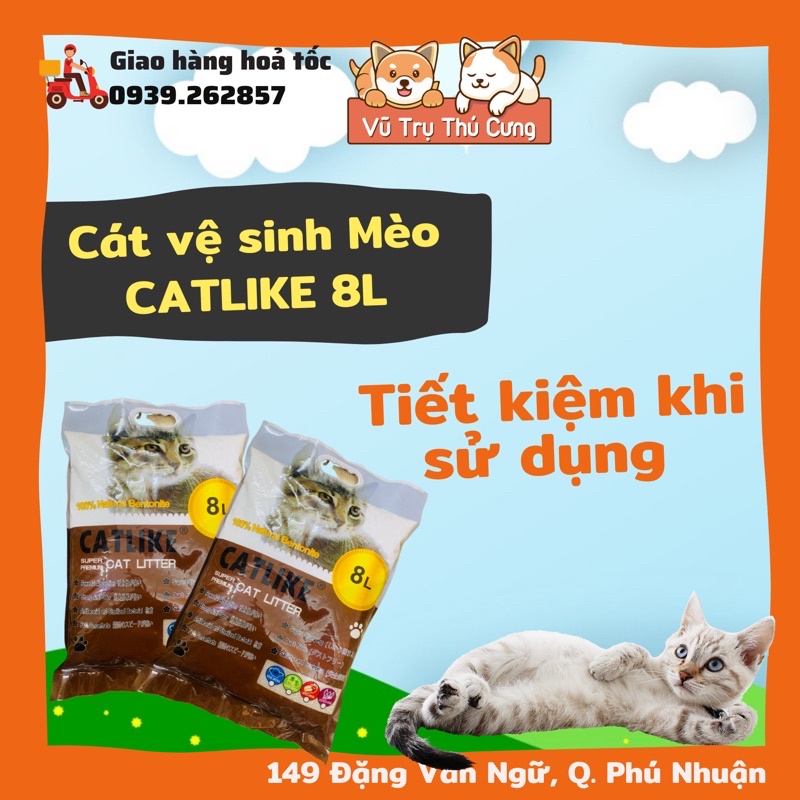 Cát vệ sinh cho mèo Cat Like 8L, vón cục, khử mùi hiệu quả