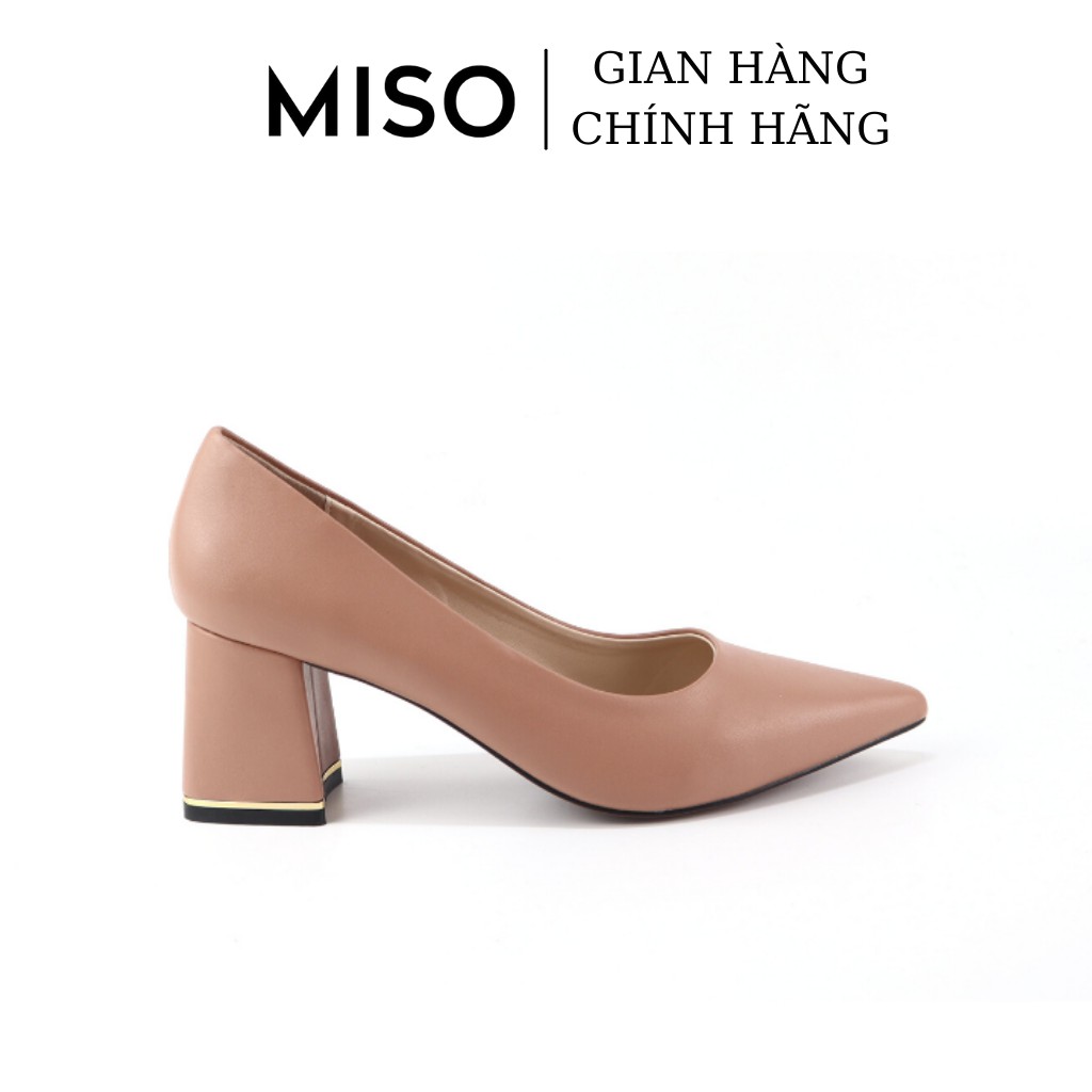 Giày cao gót nữ bít mũi đơn giản gót trụ 5cm mang công sở sang trọng MISO M028