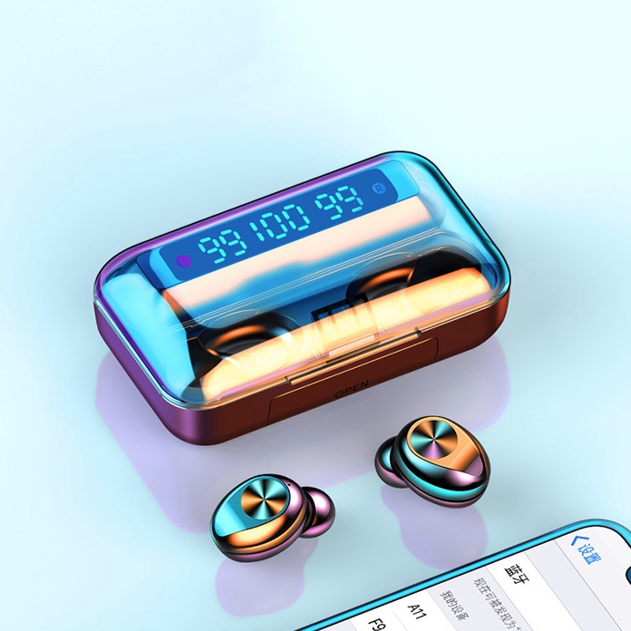 Tai nghe không dây Bluetooth TWS AMoi F9 Pro - Chống nước IP67 - Pin 2000maH - Dùng 600 tiếng