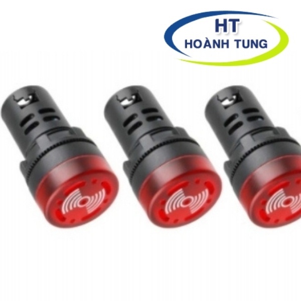 Còi đèn báo động phi 22mm AD136-22SM đèn led nhấp nháy cảnh báo điện áp 24VDC và 220VAC lắp đặt tủ điện