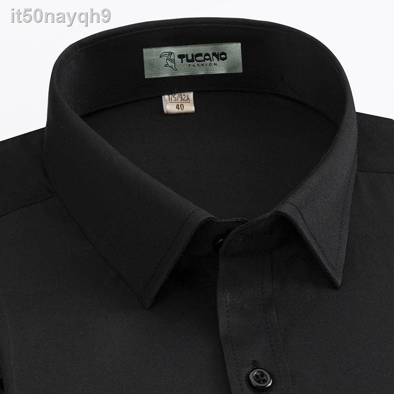 ❅☞❣Woodpecker nam dài tay áo sơ mi trắng mùa xuân công sở chuyên nghiệp trang trọng mặc sọc phi sắt với quần đen