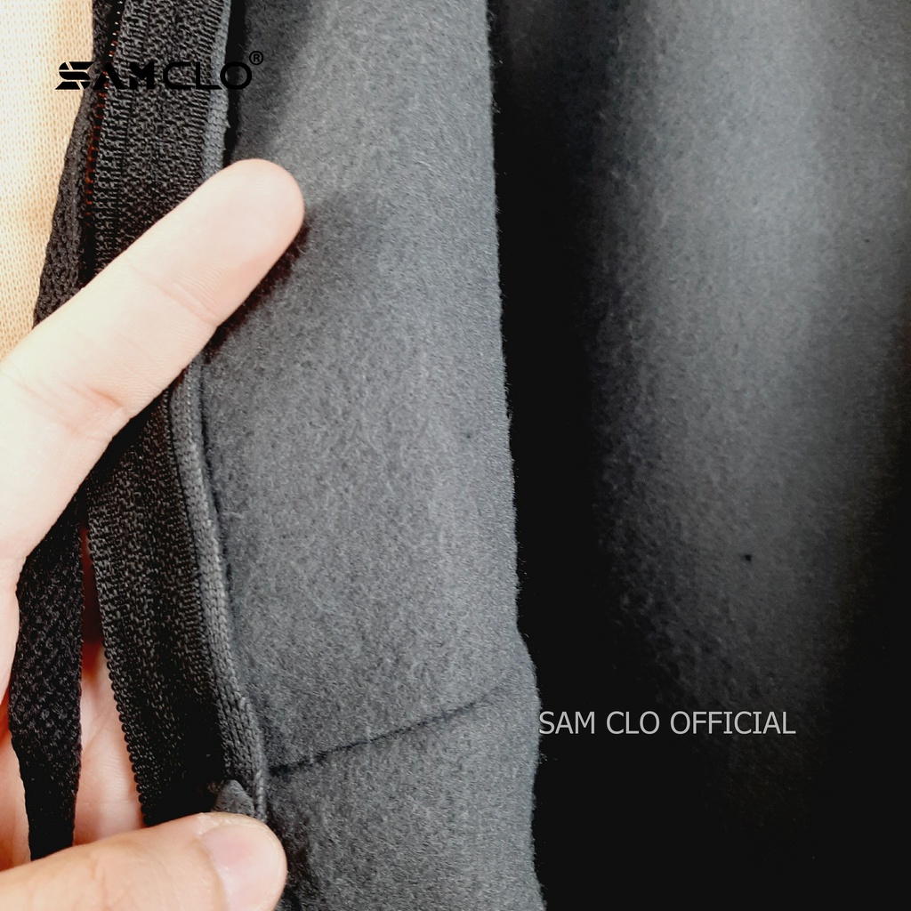 ÁO KHOÁC NỈ SAM CLO nữ freesize hoodie có khóa kéo tay dài thu đông dáng unisex THÊU chữ CHAOS