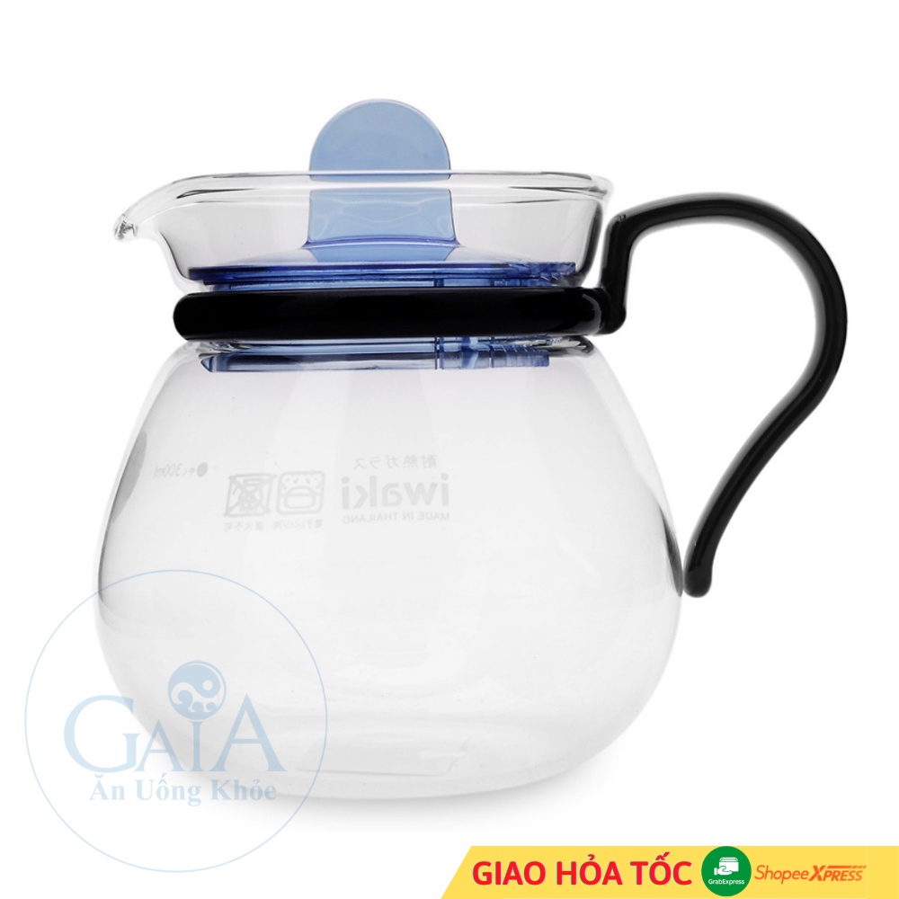 Bình Trà Thủy Tinh Nhật Bản Iwaki 400ML - Màu Xanh Biển